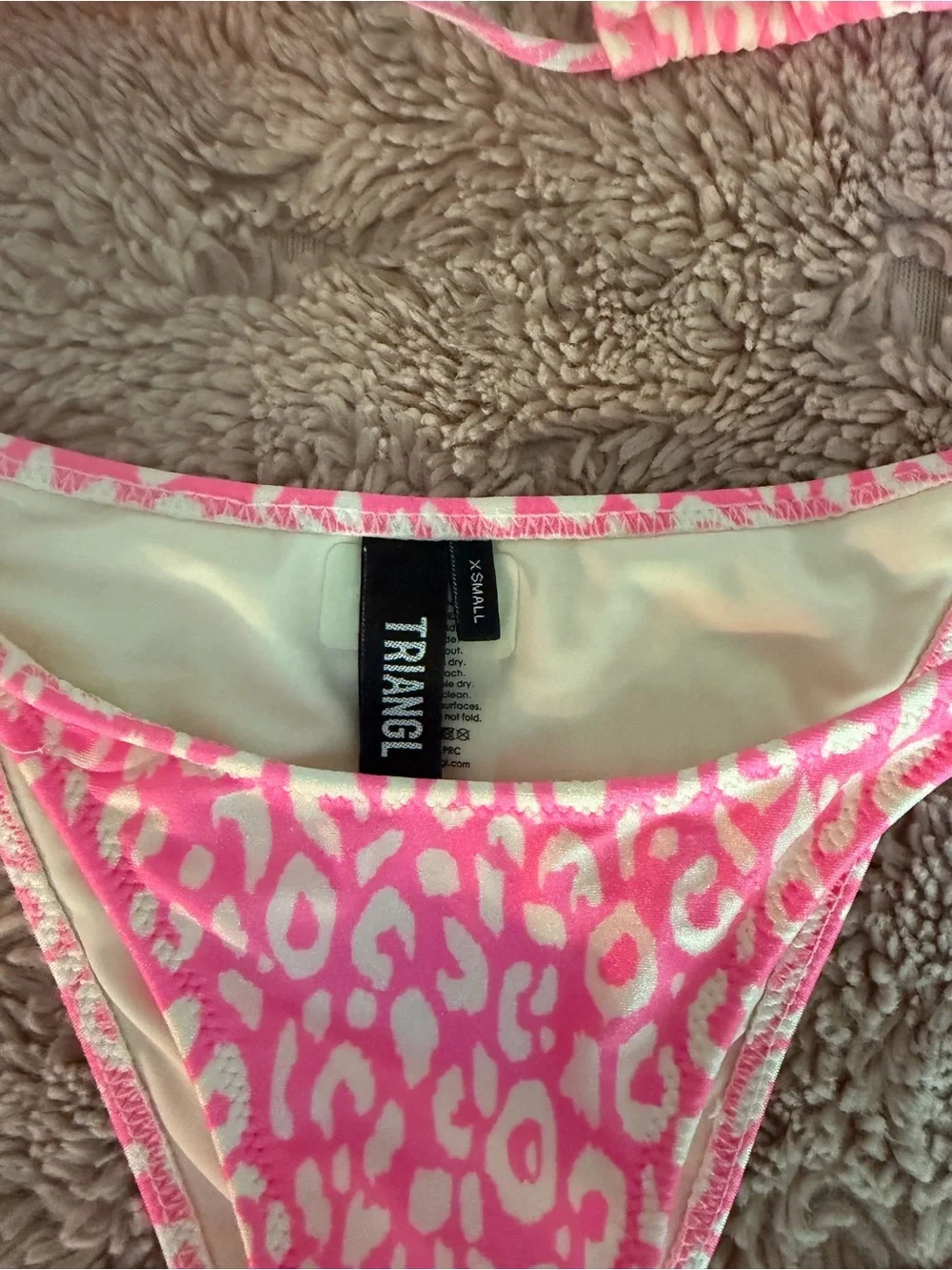 triangl swimwear pink leopard print bikini